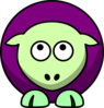 Sheep 2 Toned Green And Purple Looking Up  Clip Art