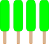 4 Green Single Popsicle Clip Art