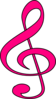 Pink Treble Cleff Clip Art