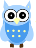 Blue Cartoony Owl Clip Art