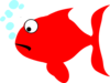 Sad Red And Turquoise Fish Clip Art
