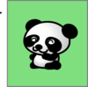 Panda Green Background Smaller Clip Art