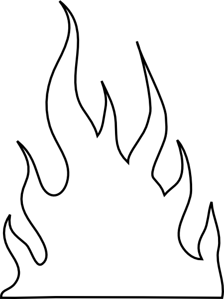 fire clipart black and white - photo #11