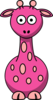 Pink Giraffe With 12 Dots Clip Art