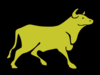 Yellow Bull Black Background Clip Art