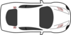 White Car - Top View Clip Art
