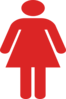 Ladies Bathroom Symbol Red Clip Art