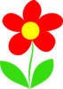 Red Flower Stem Clip Art