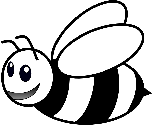 clipart bee black and white - photo #1