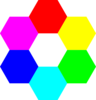 Rainbow Hexagons Clip Art