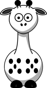 Bw Giraffe With 10 Dots Clip Art