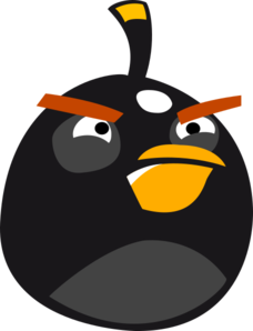Black Angry Bird Flying Clip Art