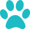 Teal Paw Print Clip Art