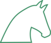 Horse Outline No Fill - Green Clip Art