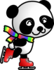 Skating Panda Clip Art