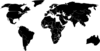 Black White Outline World Map Clip Art