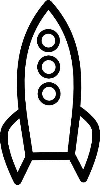 rocket ship clipart black and white - photo #3