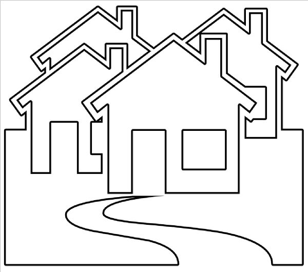 free clip art houses black and white - photo #33