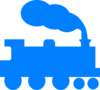 Blue Train Silhouette Clip Art