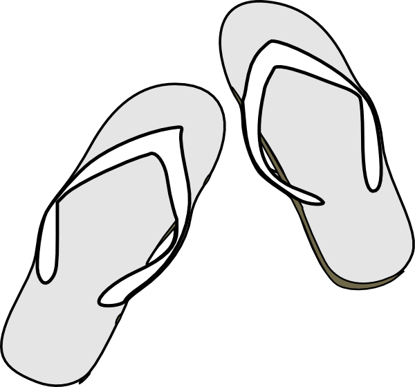 black white flip flops