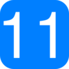 Blue, Rounded, Square With Number 11 Clip Art