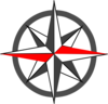 Red Grey Compass Spiky Clip Art