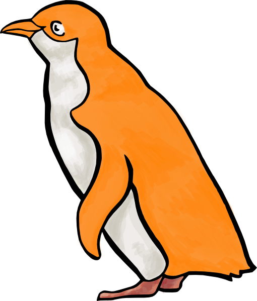 A sad little penguin with big orange feet and an orange beak, vector, color  drawing or illustration Stock Vector Image & Art - Alamy