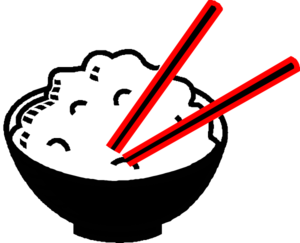 Rice Bowl Black And Red Centered Clip Art