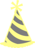 Yellow Gray Party Hat Clip Art