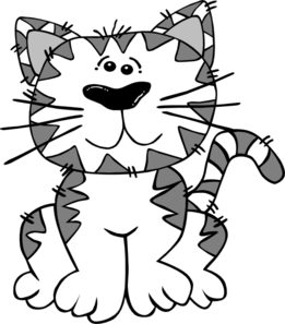 Cat Cartoon White Gray Clip Art
