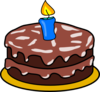 Cake With 1 Candles Clip Art
