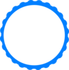 Blue & White Scallop Circle Frame Clip Art