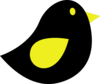 Yellow & Black Birdie Clip Art
