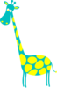 Giraffe Teal With Yellow Dots Clip Art