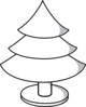 Christmas Tree Outline With Wide Stand Clip Art