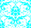 Aqua Damask Pattern 00ffff Clip Art