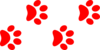 Red Paw Print Border Clip Art