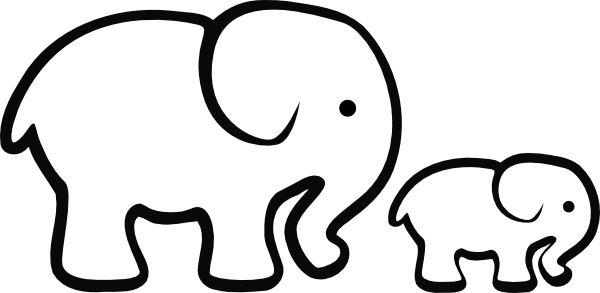 free mom and baby elephant clipart - photo #17