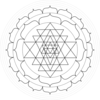 Shri Yantra - Black And White Round Clip Art