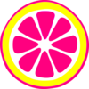 Hot Pink Lemon Slice Clip Art