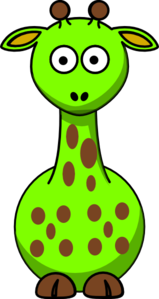 Light Green Giraffe With 14 Dots Clip Art