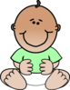 Baby In Green Clip Art