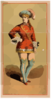 [chorus Girl In Short Red Costume And Blue Stockings] Clip Art