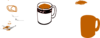 Tea Mug In Black, Red White Clip Art