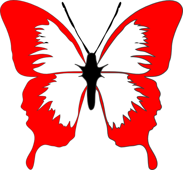 free red butterfly clip art - photo #1