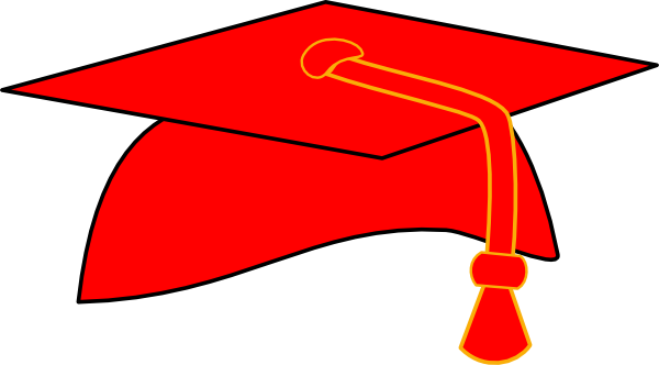 free red graduation cap clipart - photo #1