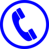 Blue Telephone Symbol Clip Art