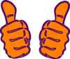 Double Thumbs Up, Lighter Orange Clip Art