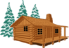 Color Log Cabin Clip Art