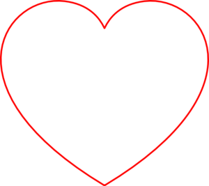 red heart outline vector